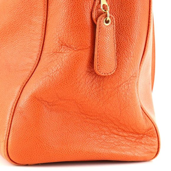 Chanel Vintage Timeless Zip Tote Caviar Large Orange - Picture 7 of 8